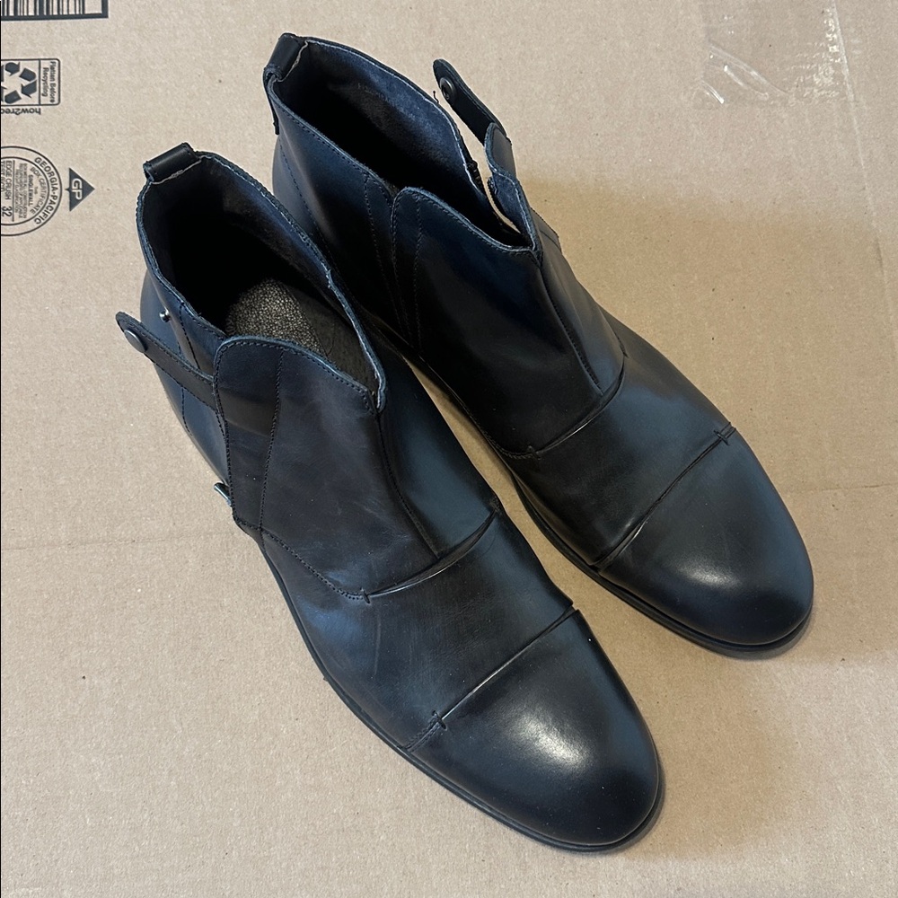 John Varvatos Dark Brown Leather Ankle Boots